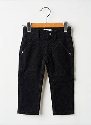 Pantalon droit coupe droite taille ajustable noir 3 POMMES garcon