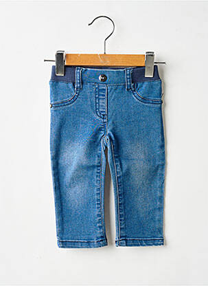 Jeans coupe slim stretch taille élastique bleu 3 POMMES fille