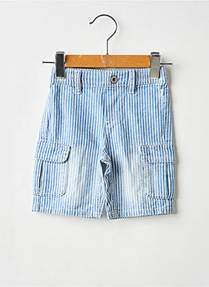 Bermuda tissage popeline taille élastique bleu 3 POMMES garcon