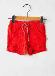 Short tissage popeline taille élastique rouge ABSORBA garcon