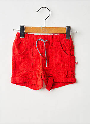 Short tissage popeline taille élastique rouge ABSORBA garcon