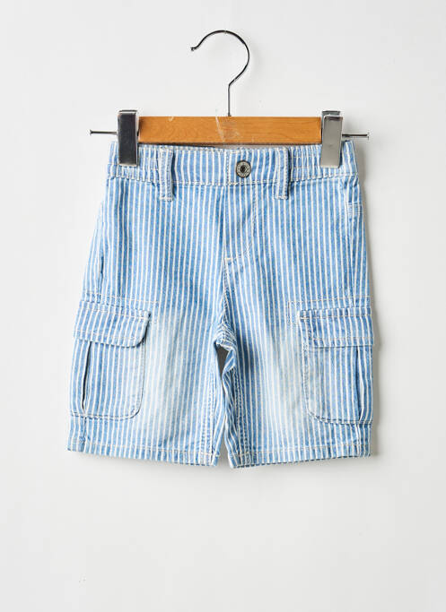 Bermuda tissage popeline taille élastique bleu 3 POMMES garcon