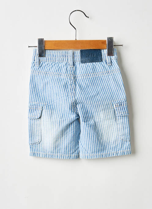 Bermuda tissage popeline taille élastique bleu 3 POMMES garcon