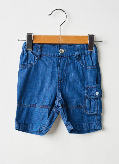 Bermuda tissage denim taille élastique bleu 3 POMMES garcon