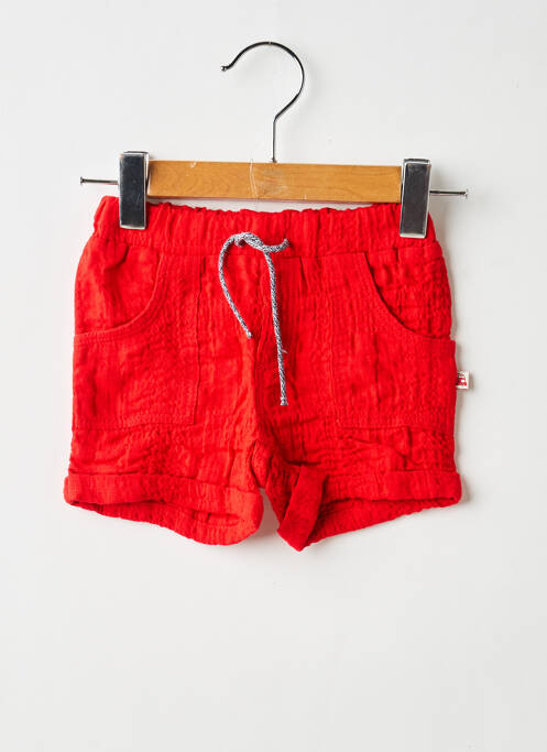 Short tissage popeline taille élastique rouge ABSORBA garcon