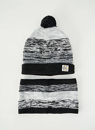 Bonnet imprimé fantaisie gris 3 POMMES garcon