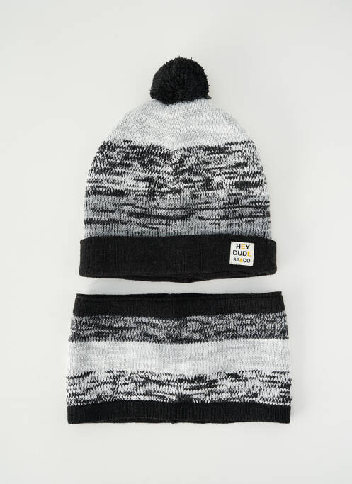 Bonnet imprimé fantaisie gris 3 POMMES garcon