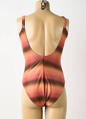 Maillot de bain 1 pièce imprimé fantaisie marron ROSE POMME femme