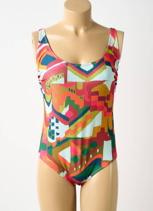 Maillot de bain 1 pièce imprimé fantaisie rose NATURANA femme