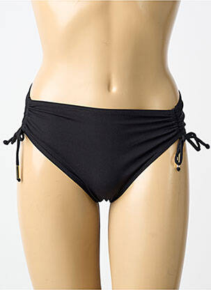 Bas de maillot de bain tissage satiné bikini noir ANTIGEL femme
