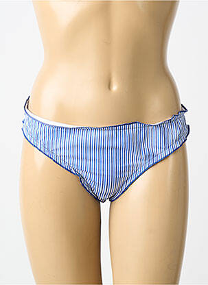 Bas de maillot de bain effet matière satinée culotte bleu SUN GLOW femme