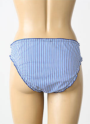 Bas de maillot de bain effet matière satinée culotte bleu SUN GLOW femme