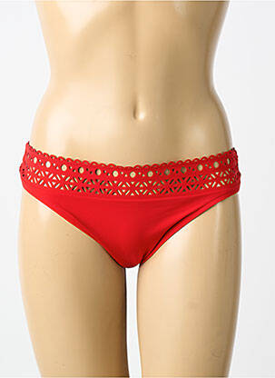 Bas de maillot de bain tissage satiné culotte rouge LISE CHARMEL femme