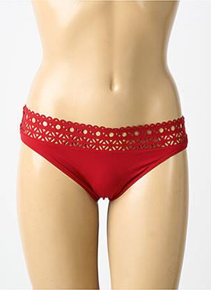 Bas de maillot de bain tissage satiné culotte rouge fonce LISE CHARMEL femme