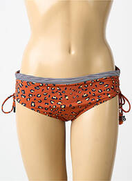 Bas de maillot de bain tissage satiné bikini marron LINGADORE femme