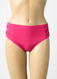 Bas de maillot de bain tissage satiné culotte rose LIDEA femme