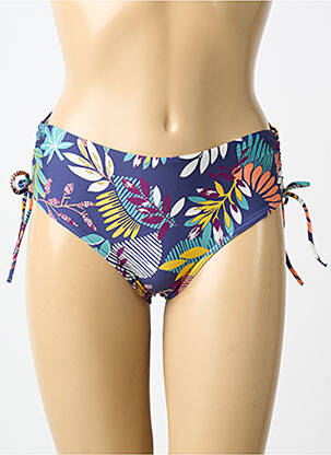 Bas de maillot de bain imprimé fleurs bikini bleu SIMONE PERELE femme