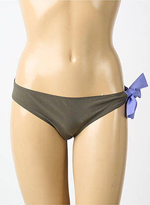 Bas de maillot de bain tissage satiné bikini vert PRINCESSE TAM-TAM femme