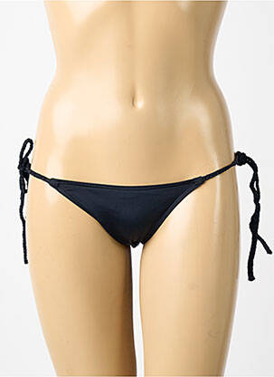 Bas de maillot de bain tissage satiné bikini noir BLUELOBSTER femme