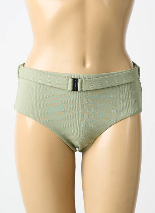 Bas de maillot de bain tissage satiné culotte vert SEAFOLLY femme