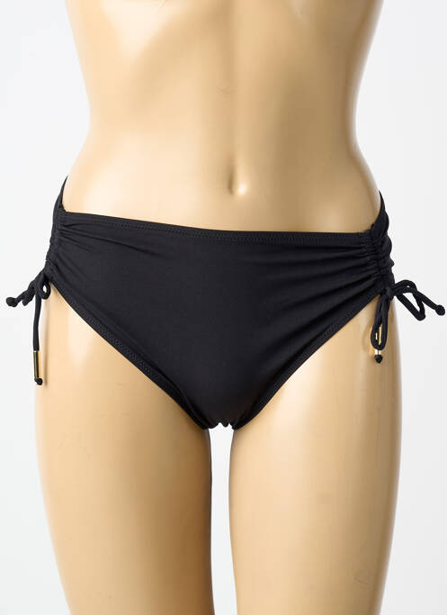 Bas de maillot de bain tissage satiné bikini noir ANTIGEL femme