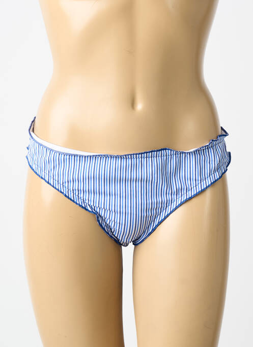 Bas de maillot de bain imprimé rayures culotte bleu SUN GLOW femme