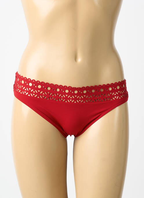Bas de maillot de bain tissage satiné culotte rouge fonce LISE CHARMEL femme