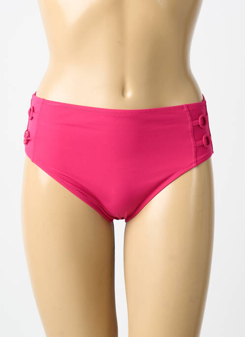 Bas de maillot de bain tissage satiné culotte rose LIDEA femme