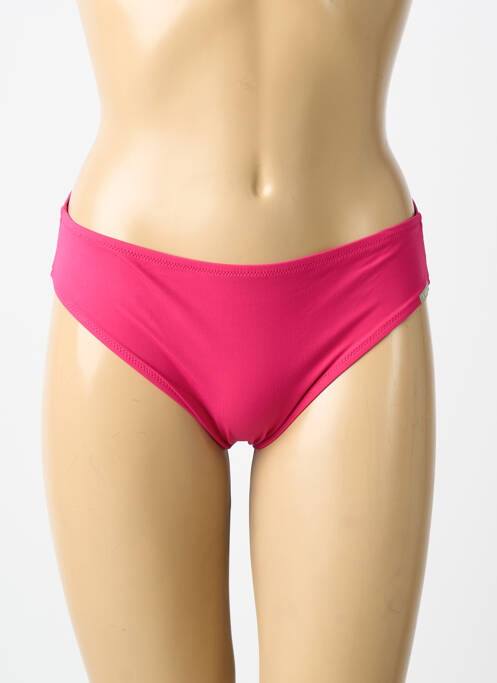 Bas de maillot de bain tissage satiné culotte rose LIDEA femme