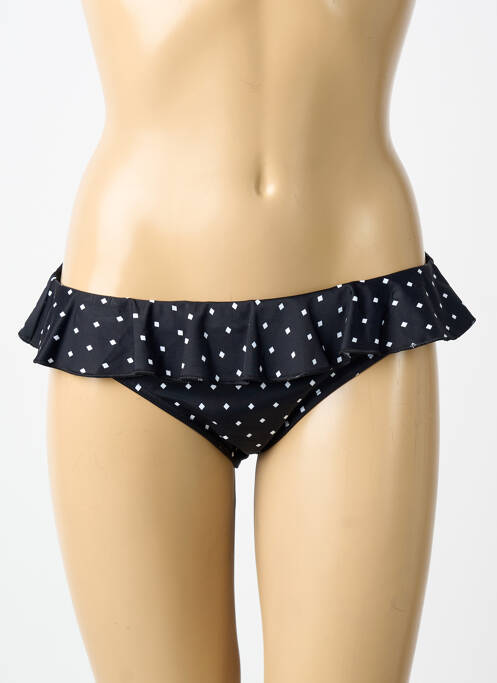 Bas de maillot de bain tissage satiné culotte noir FREYA femme