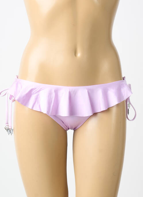 Bas de maillot de bain tissage satiné bikini violet SEAFOLLY femme