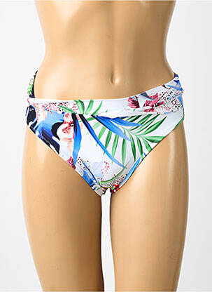 Bas de maillot de bain imprimé fleurs culotte blanc FANTASIE femme