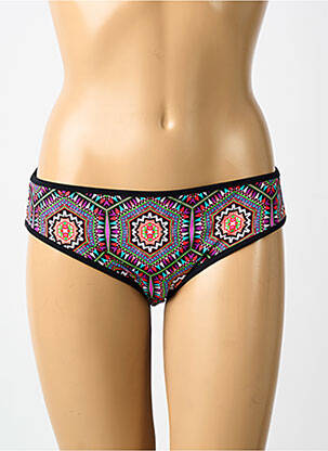 Bas de maillot de bain imprimé fantaisie culotte noir FREYA femme
