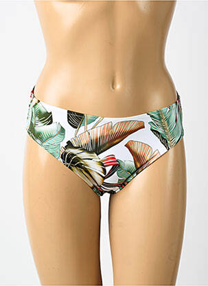 Bas de maillot de bain imprimé fleurs culotte blanc FANTASIE femme