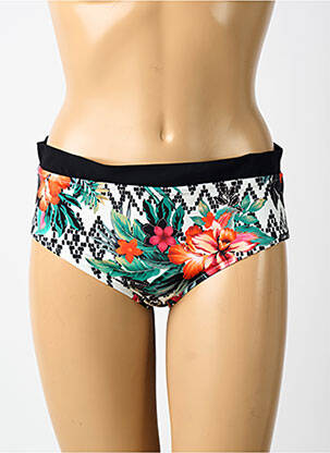 Bas de maillot de bain imprimé fleurs shorty noir LIDEA femme