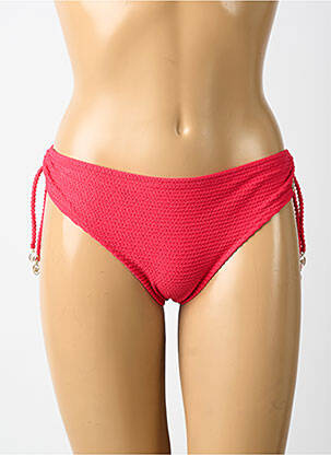 Bas de maillot de bain tissage satiné bikini rose WATERCULT femme