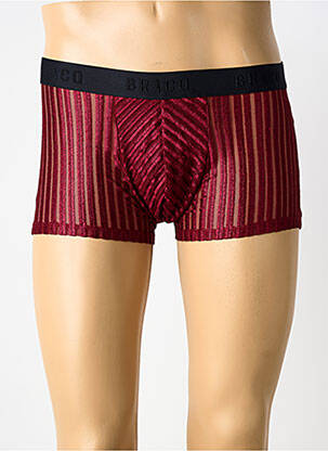 Boxer effet matière satinée rouge LOUISA BRACQ homme