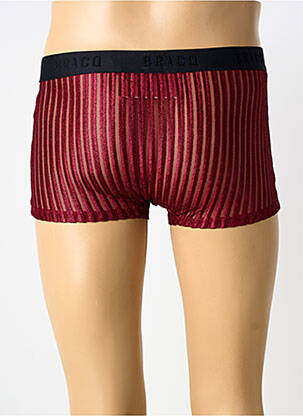 Boxer effet matière satinée rouge LOUISA BRACQ homme