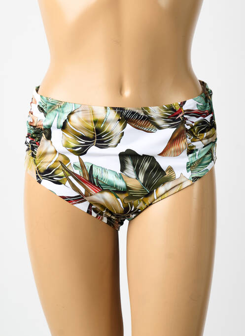 Bas de maillot de bain imprimé fleurs culotte vert FANTASIE femme