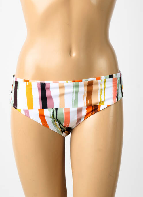 Bas de maillot de bain imprimé fantaisie culotte blanc FREYA femme
