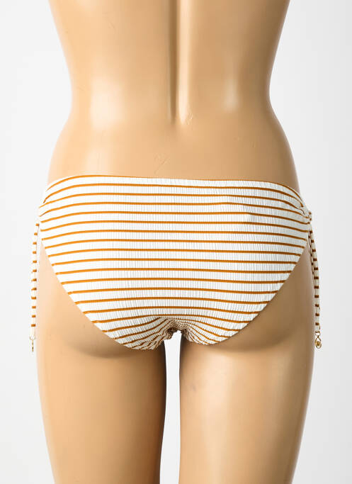 Bas de maillot de bain imprimé rayures bikini beige WATERCULT femme
