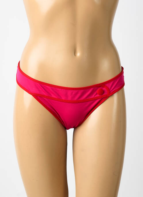 Bas de maillot de bain tissage satiné culotte rose HUIT femme