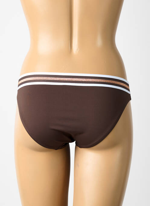Bas de maillot de bain tissage satiné culotte marron LISE CHARMEL femme