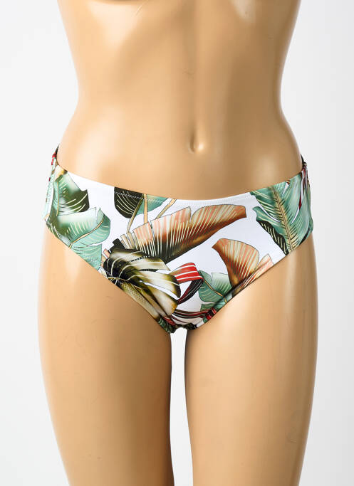 Bas de maillot de bain imprimé fleurs culotte blanc FANTASIE femme