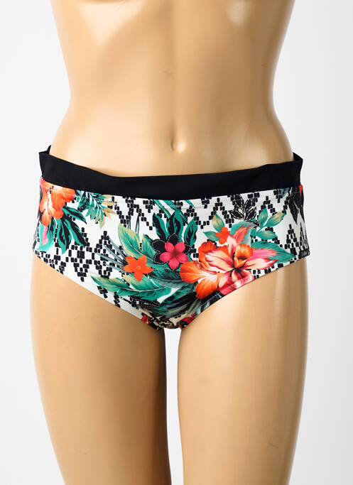 Bas de maillot de bain imprimé fleurs shorty noir LIDEA femme