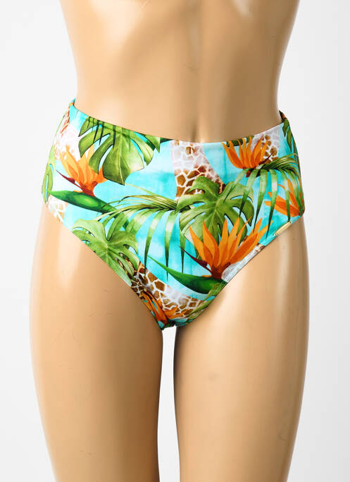 Bas de maillot de bain imprimé fleurs culotte bleu GRAIN DE SABLE femme