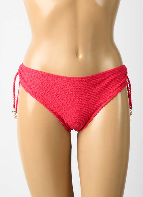 Bas de maillot de bain tissage satiné bikini rose WATERCULT femme