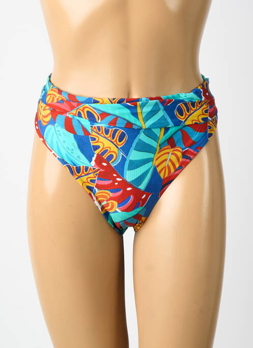 Bas de maillot de bain imprimé fleurs culotte bleu ANTIGEL femme