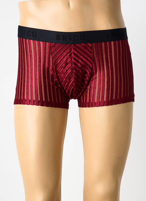 Boxer imprimé rayures rouge LOUISA BRACQ homme