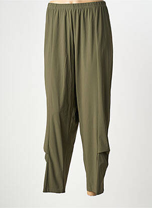 Pantalon droit stretch taille normale vert FRANCK ANNA femme